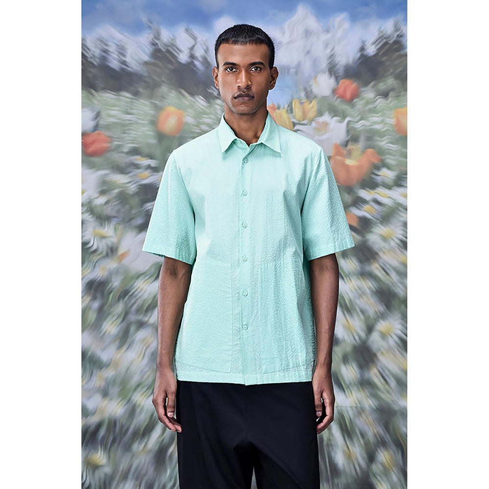 Genes Lecointe Hemant Solid Regular Fit Shirt- Nile Green