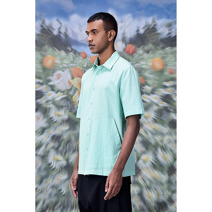 Genes Lecointe Hemant Solid Regular Fit Shirt- Nile Green
