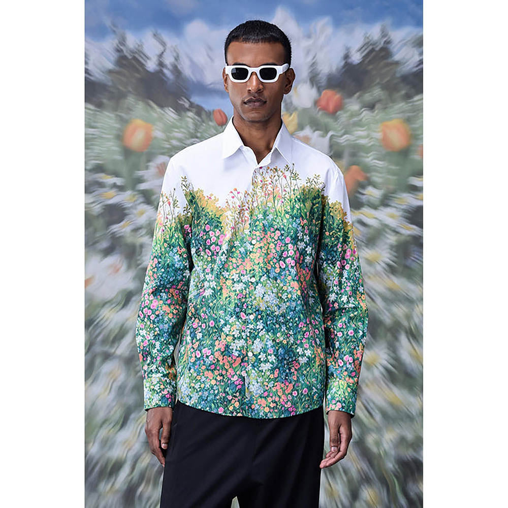 Genes Lecointe Hemant Poplin Meadow Regular Fit Shirt