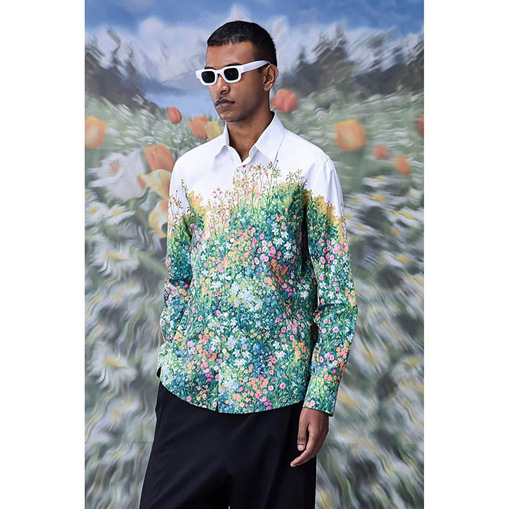 Genes Lecointe Hemant Poplin Meadow Regular Fit Shirt