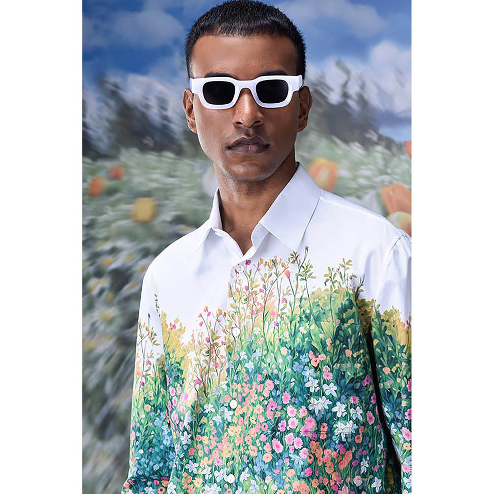 Genes Lecointe Hemant Poplin Meadow Regular Fit Shirt
