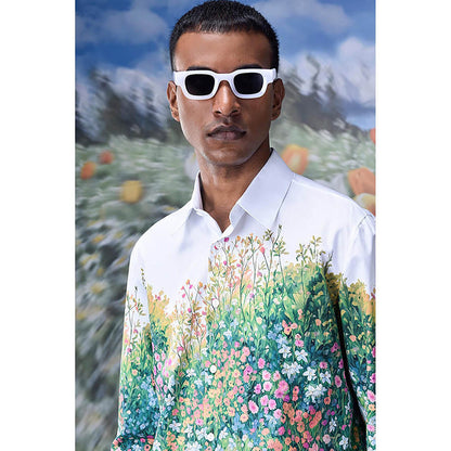 Genes Lecointe Hemant Poplin Meadow Regular Fit Shirt