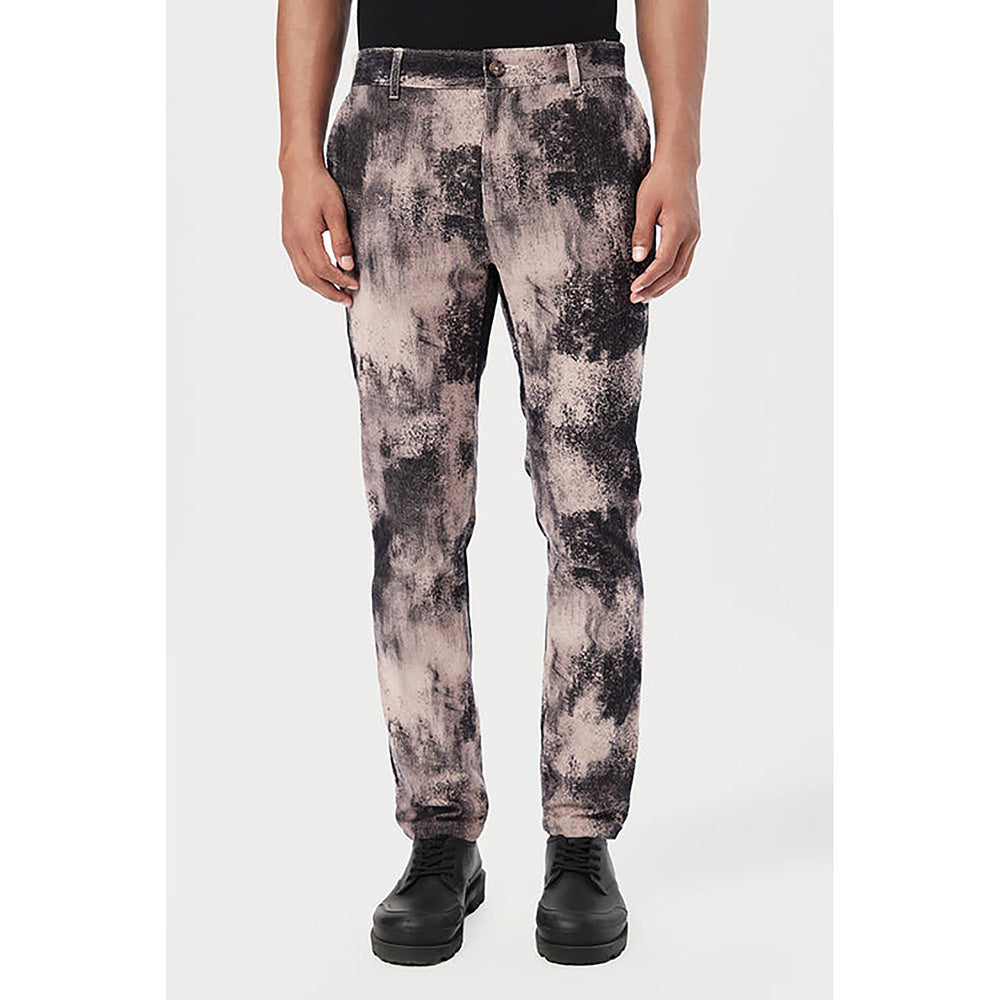 Genes Lecointe Hemant Slim Fit Trousers With Textured Print Throughout