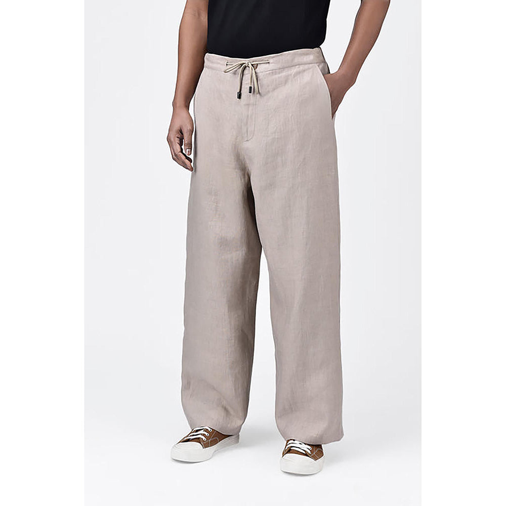 Genes Lecointe Hemant Easy Fit Men's Herringbone Trousers