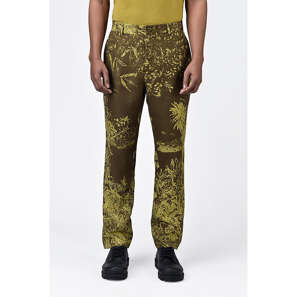 Genes Lecointe Hemant Regular Fit Trouser With Landscape Print