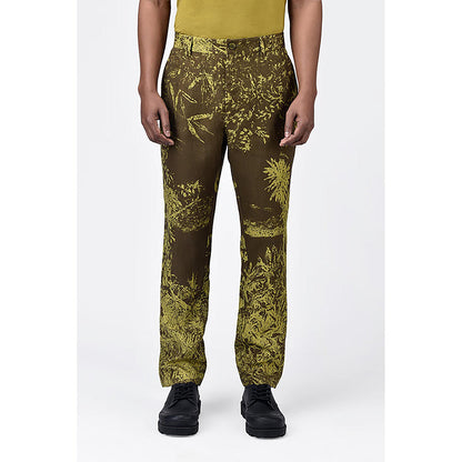 Genes Lecointe Hemant Regular Fit Trouser With Landscape Print