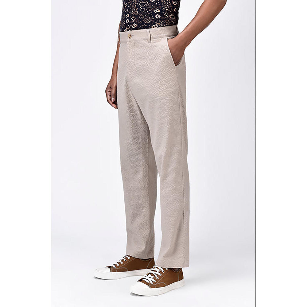 Genes Lecointe Hemant Seersucker Regular Fit Men's Trousers
