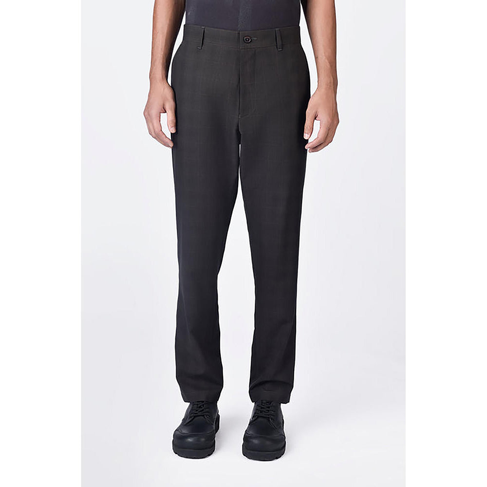 Genes Lecointe Hemant Slim Fit Poly Wool Trousers With Back Bone Pocket