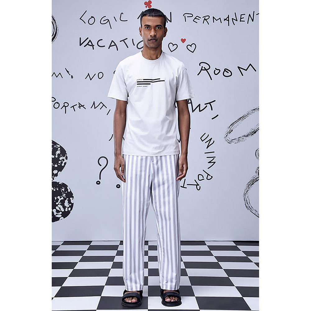 Genes Lecointe Hemant Chess Board Stripe Pants