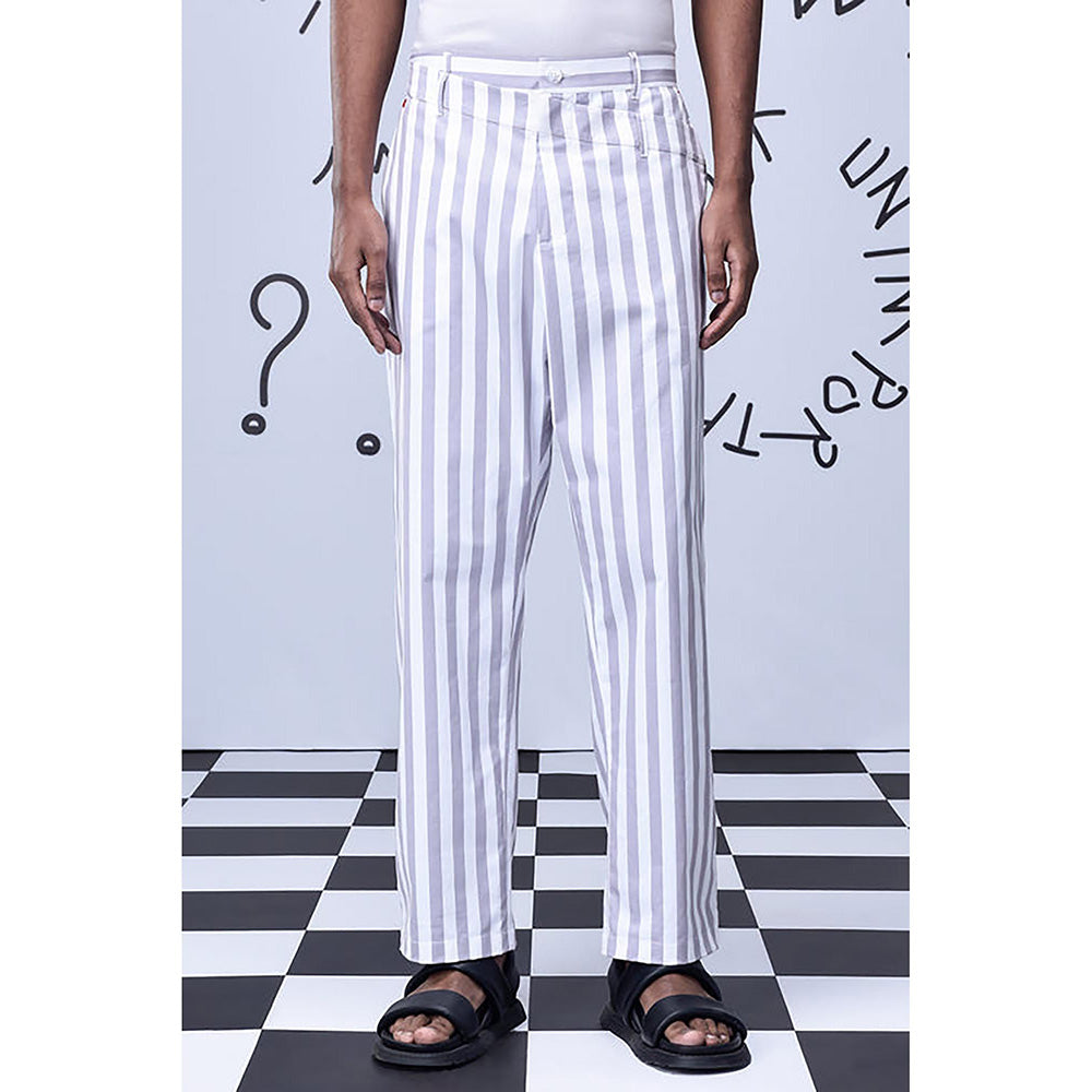 Genes Lecointe Hemant Chess Board Stripe Pants