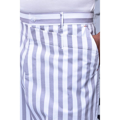 Genes Lecointe Hemant Chess Board Stripe Pants