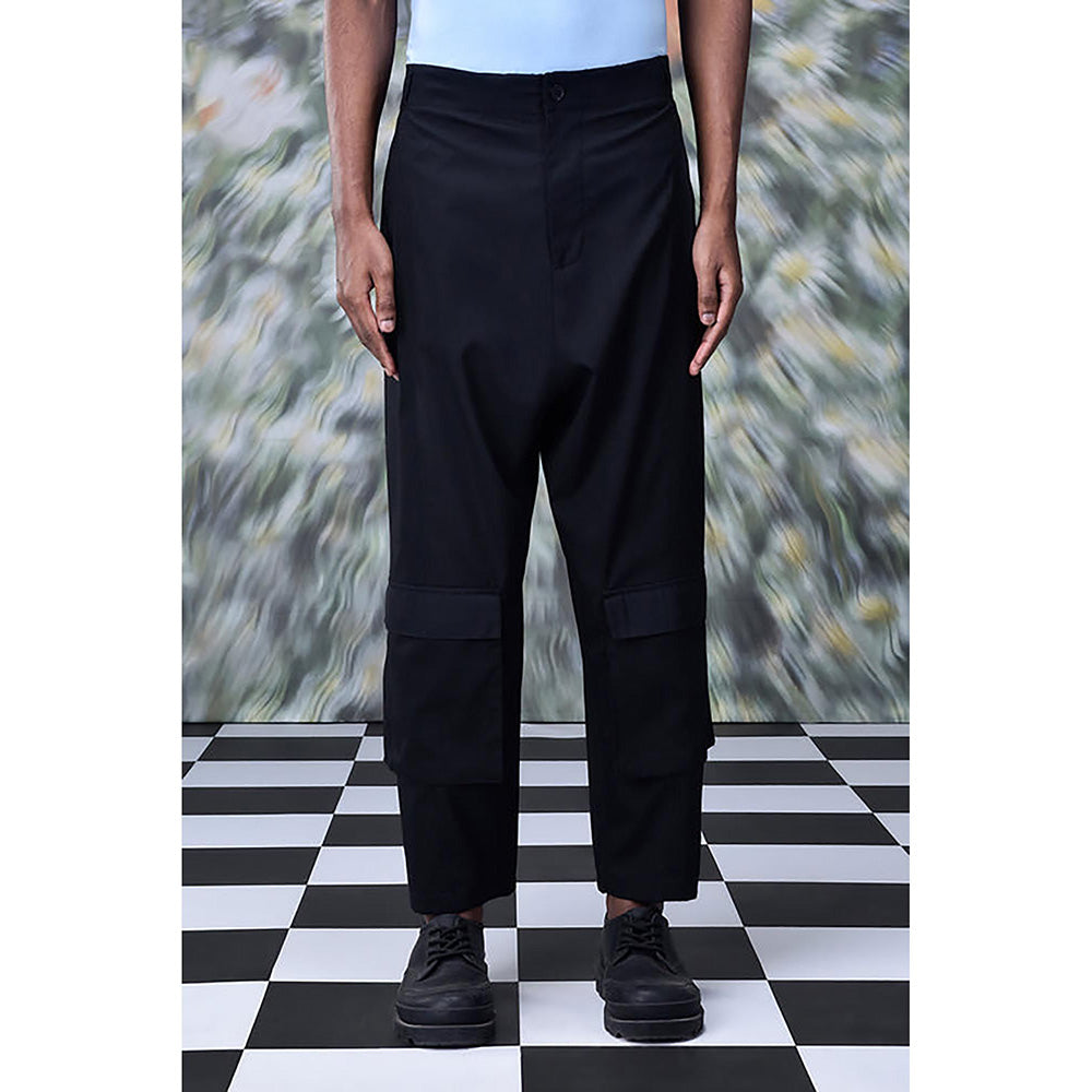 Genes Lecointe Hemant Utility Relax Fit Trousers - Black