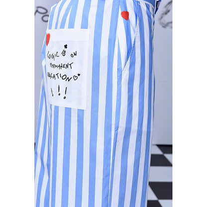 Genes Lecointe Hemant Chess Board Striped Relaxed Fit Trousers