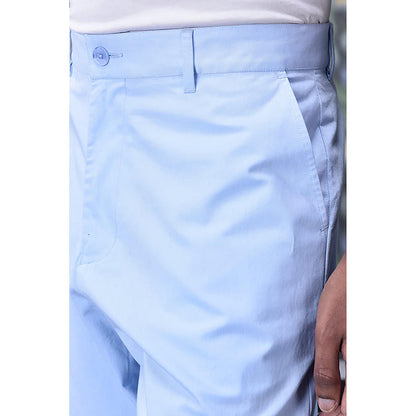 Genes Lecointe Hemant Cotton Twill Regular Fit Pants- Blue