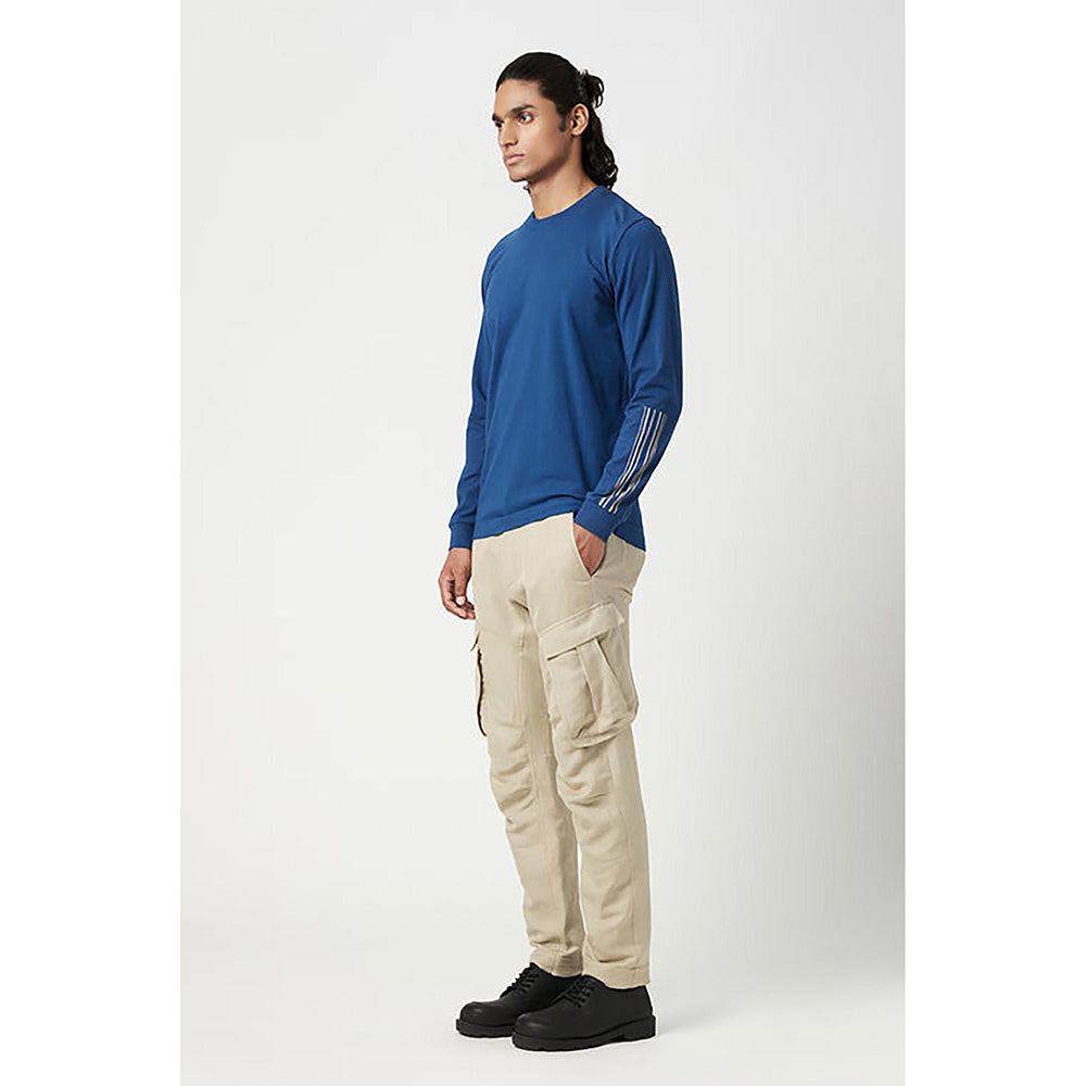 Genes Lecointe Hemant Classic Fit Full Sleeve T-Shirt With Line Print Placement