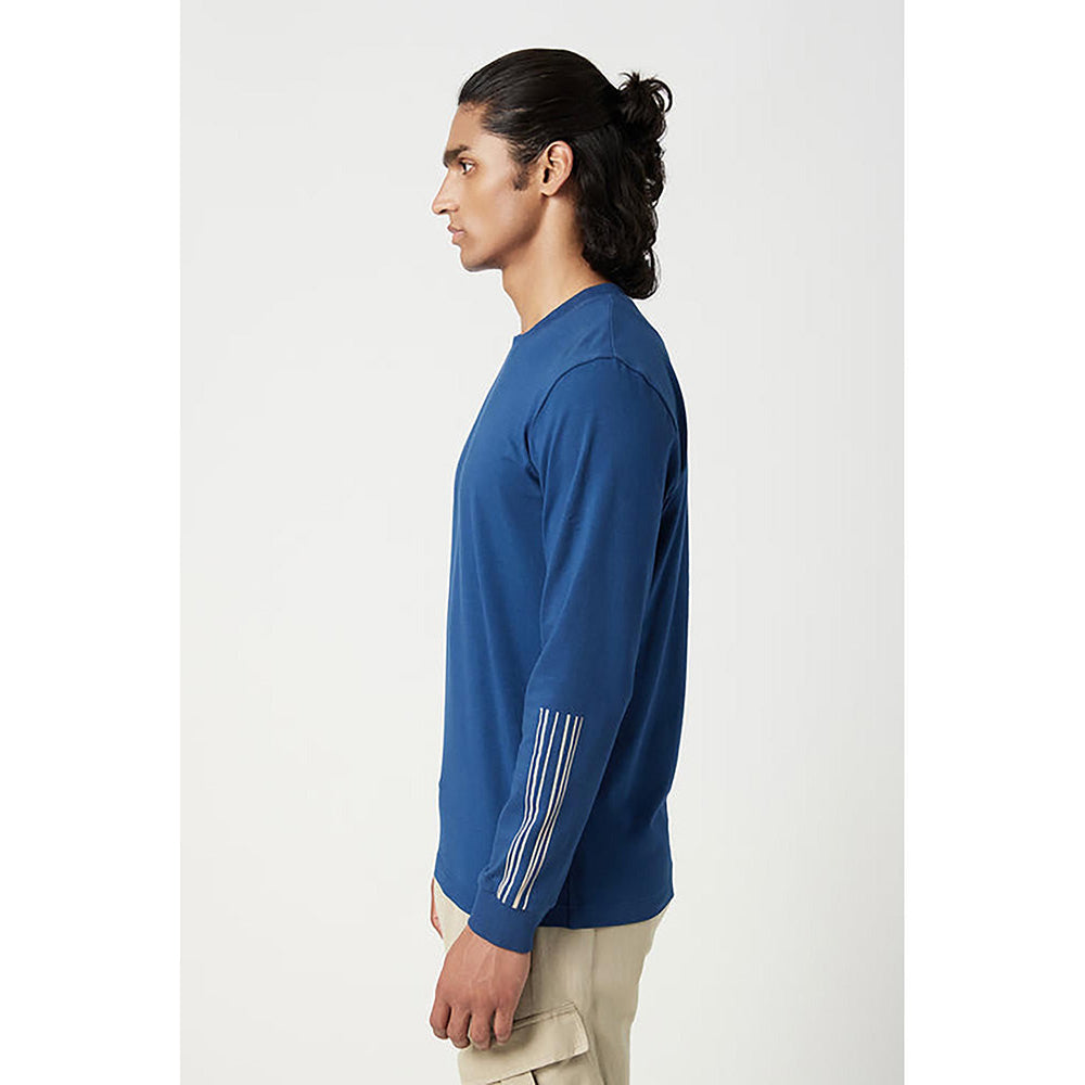 Genes Lecointe Hemant Classic Fit Full Sleeve T-Shirt With Line Print Placement