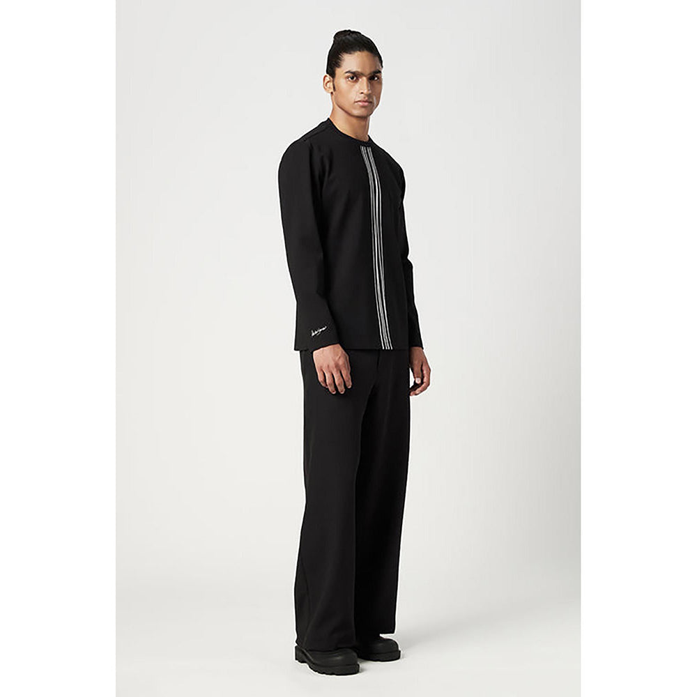 Genes Lecointe Hemant Classic Fit Full Sleeve T-Shirt With Centre Front Line Print Placement