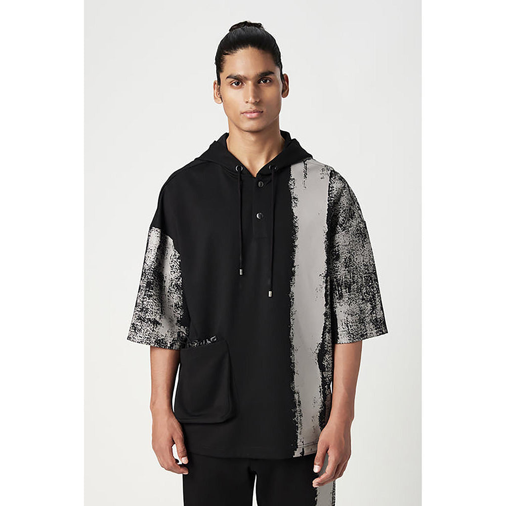 Genes Lecointe Hemant Easy Fit Hoodie T-Shirt With 3D Double Pocket Detail