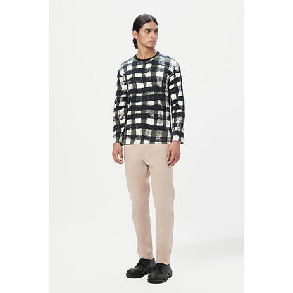 Genes Lecointe Hemant Classic Fit Full Sleeve T-Shirt With All-Over Large Check Print