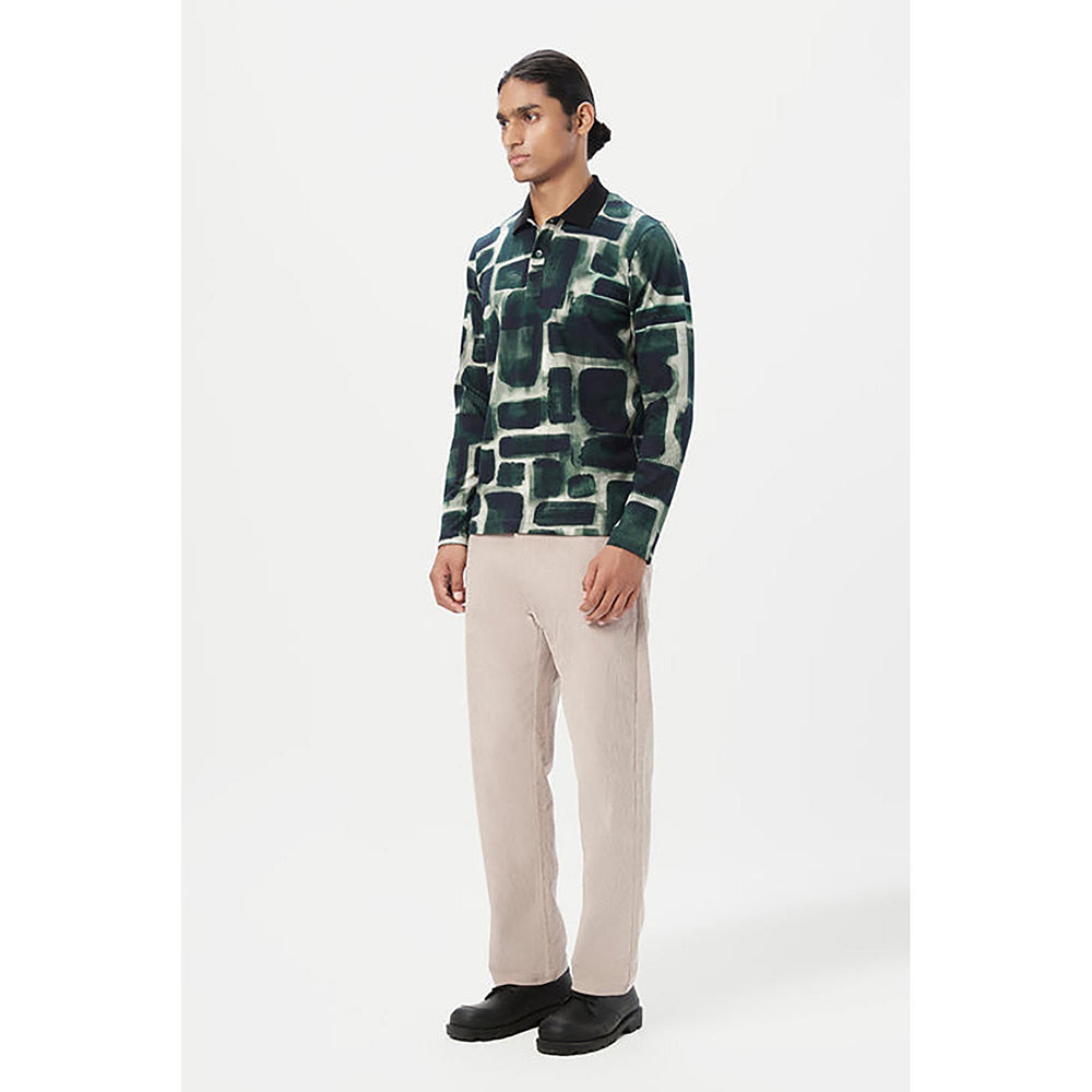 Genes Lecointe Hemant Full Sleeve Regular Fit Polo T-Shirt With Zipper Front Opening