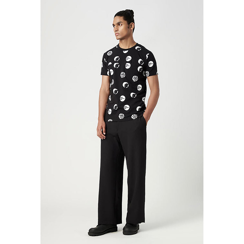 Genes Lecointe Hemant Regular Fit T-Shirt With All-Over Stamp Print
