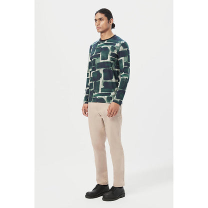 Genes Lecointe Hemant Regular Fit Full Sleeve T-Shirt In All-Over Abstract Print
