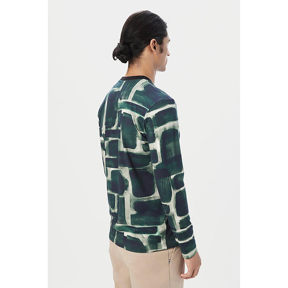 Genes Lecointe Hemant Regular Fit Full Sleeve T-Shirt In All-Over Abstract Print