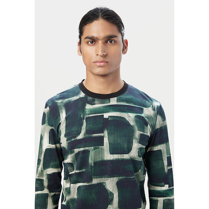 Genes Lecointe Hemant Regular Fit Full Sleeve T-Shirt In All-Over Abstract Print