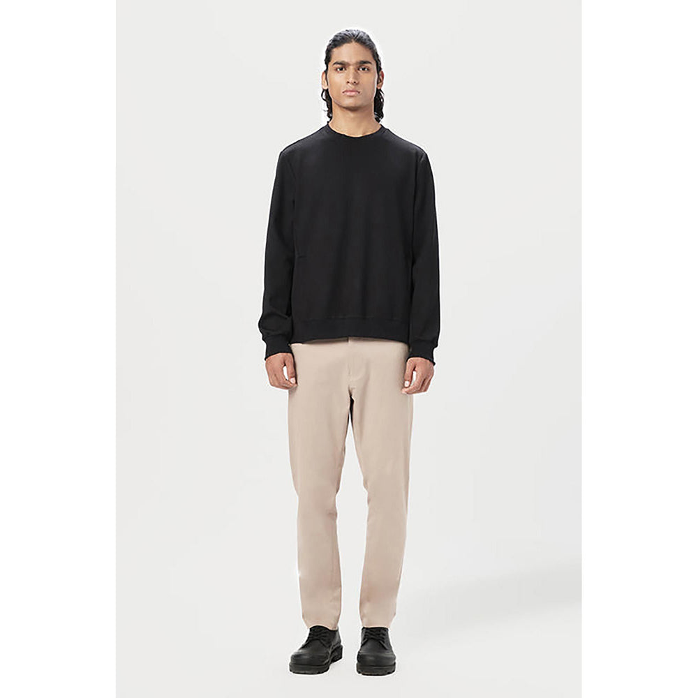 Genes Lecointe Hemant Classic Fit Sweatshirt With Brushed Logo Print Placement- Black