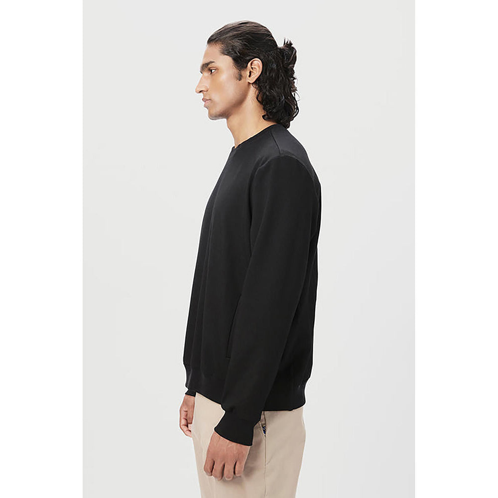 Genes Lecointe Hemant Classic Fit Sweatshirt With Brushed Logo Print Placement- Black