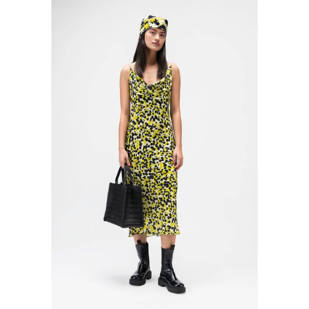 Genes Lecoanet Hemant Floral Collage Satin Slip Dress
