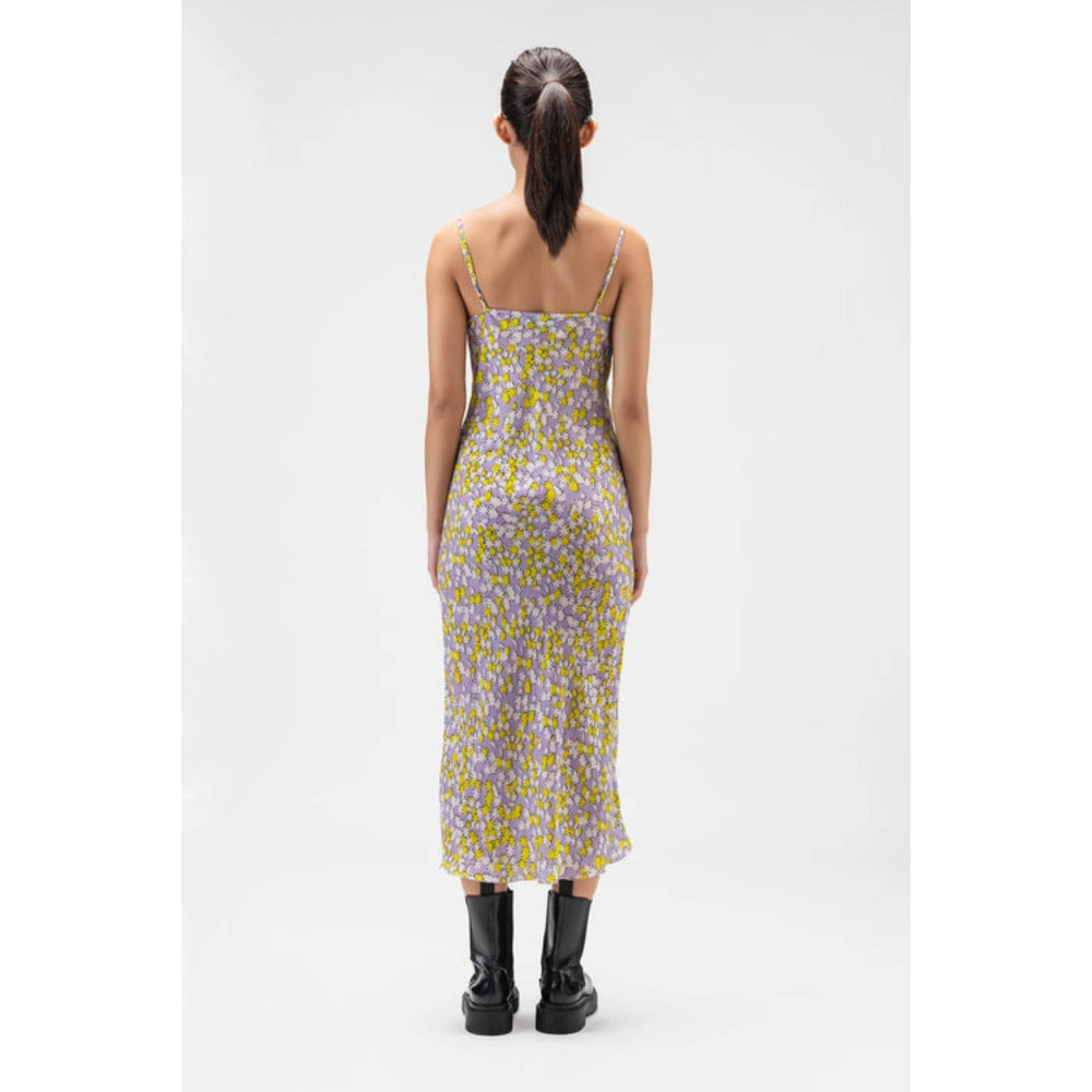Genes Lecoanet Hemant Floral Collage Satin Slip Dress