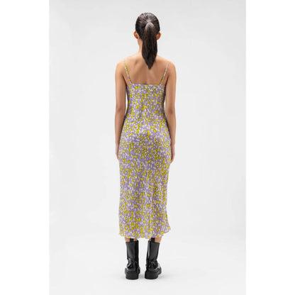 Genes Lecoanet Hemant Floral Collage Satin Slip Dress