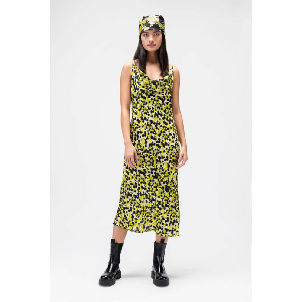Genes Lecoanet Hemant Floral Collage Satin Slip Dress