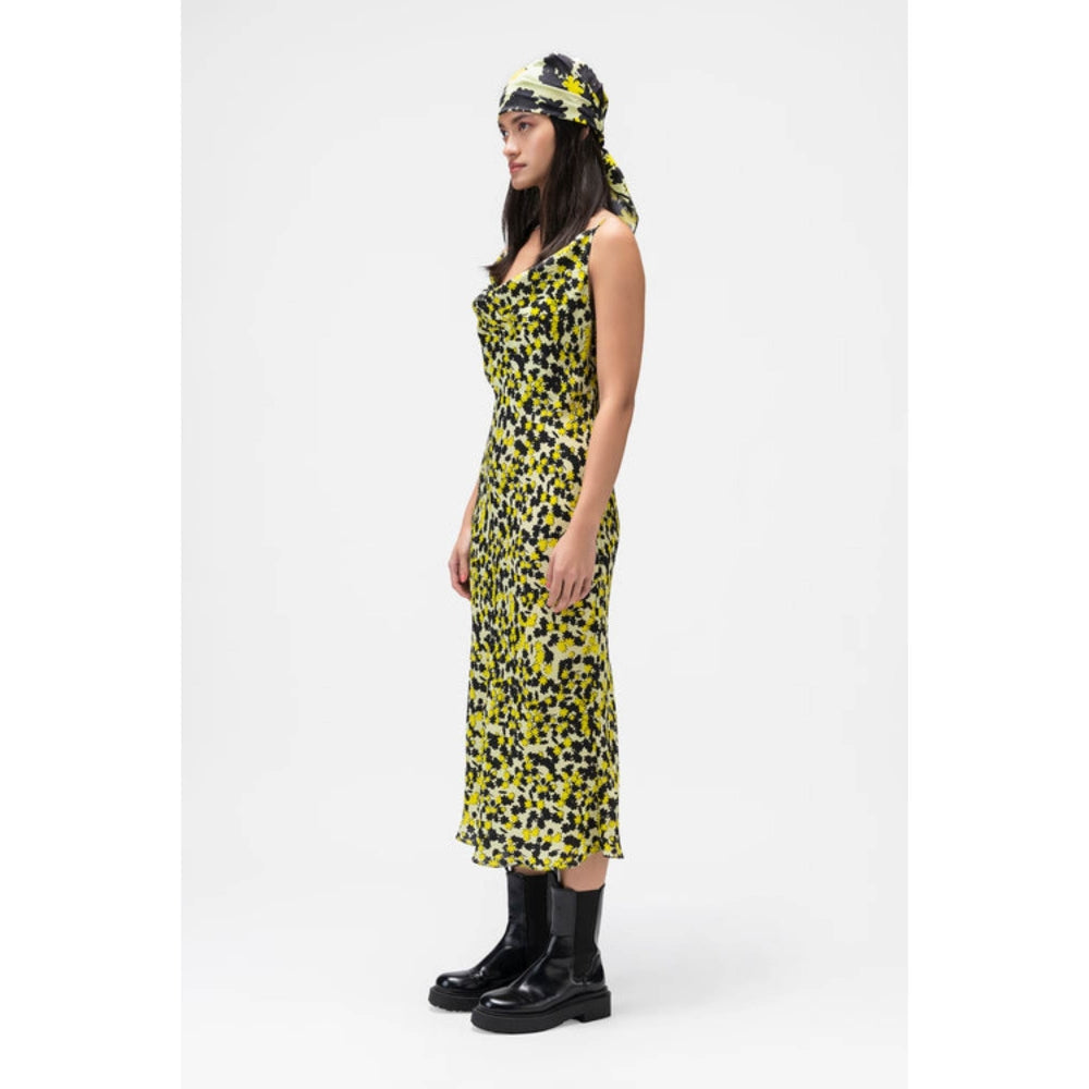 Genes Lecoanet Hemant Floral Collage Satin Slip Dress