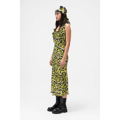 Genes Lecoanet Hemant Floral Collage Satin Slip Dress