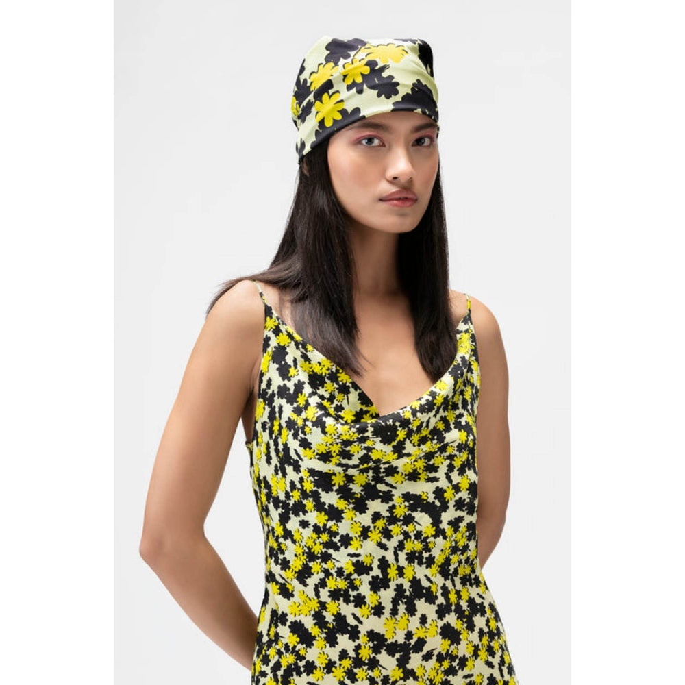 Genes Lecoanet Hemant Floral Collage Satin Slip Dress