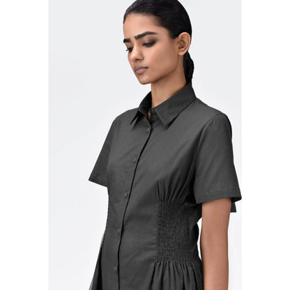 Genes Lecoanet Hemant Semi-Fit Shirt Dress With Back Cutout - Black