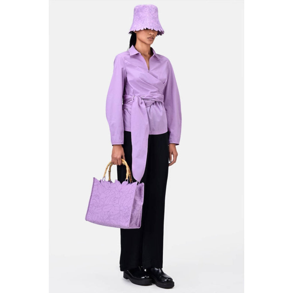 Genes Lecoanet Hemant A-Line Dress With Tie-Up Waist-Lavender