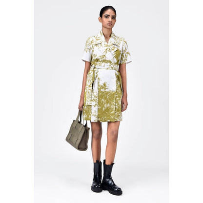Genes Lecoanet Hemant Straight Fit Half Sleeve Coat Dress With Belt