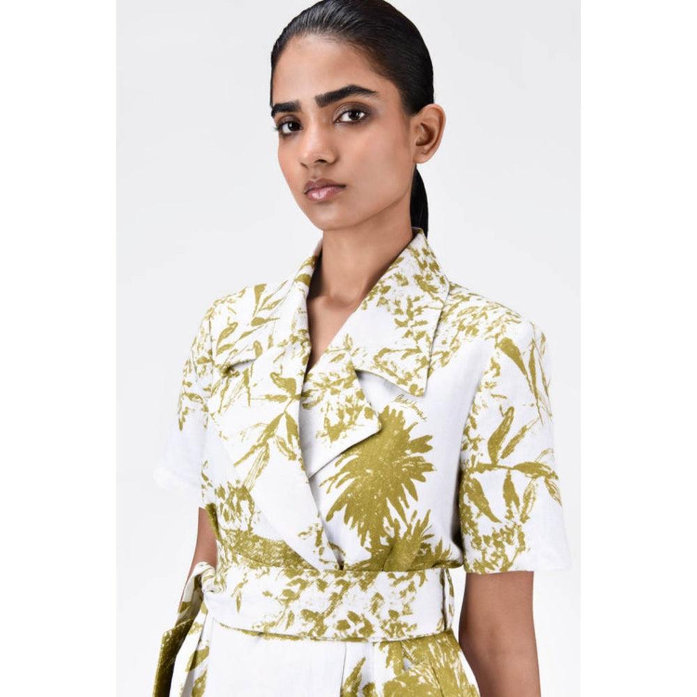 Genes Lecoanet Hemant Straight Fit Half Sleeve Coat Dress With Belt