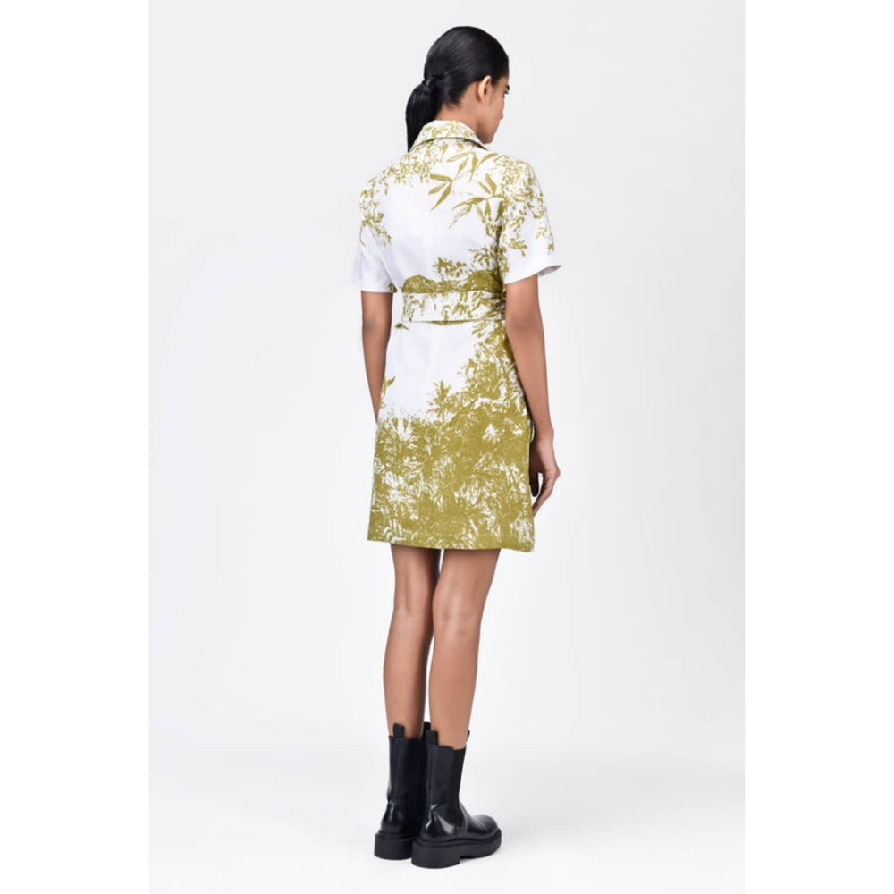 Genes Lecoanet Hemant Straight Fit Half Sleeve Coat Dress With Belt