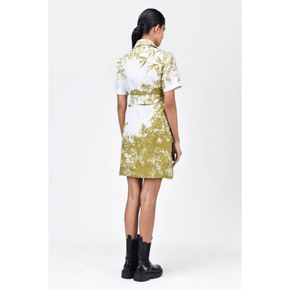 Genes Lecoanet Hemant Straight Fit Half Sleeve Coat Dress With Belt