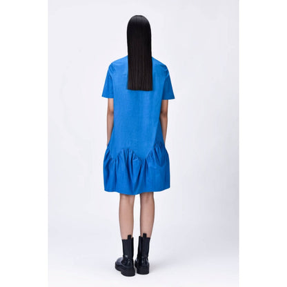 Genes Lecoanet Hemant Relaxed Fit Dress With Gathered Panel - Azure Blue
