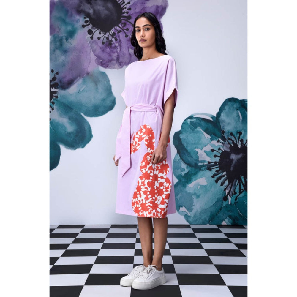 Genes Lecoanet Hemant Rabbit Texture Relax Fit Dress- Smoothie Pink