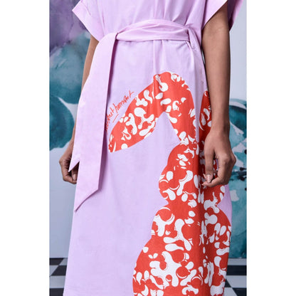 Genes Lecoanet Hemant Rabbit Texture Relax Fit Dress- Smoothie Pink