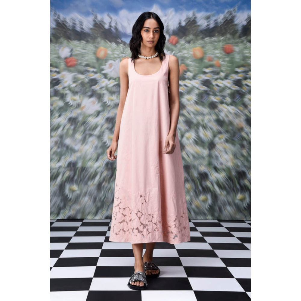 Genes Lecoanet Hemant Playing Card Maxi A-Line Dress- Beige Rosie