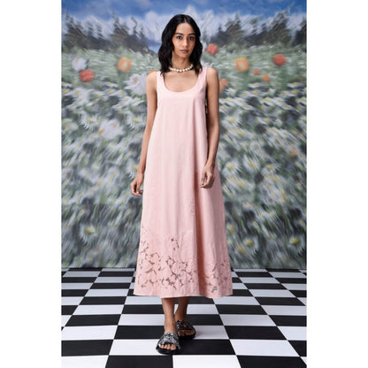 Genes Lecoanet Hemant Playing Card Maxi A-Line Dress- Beige Rosie