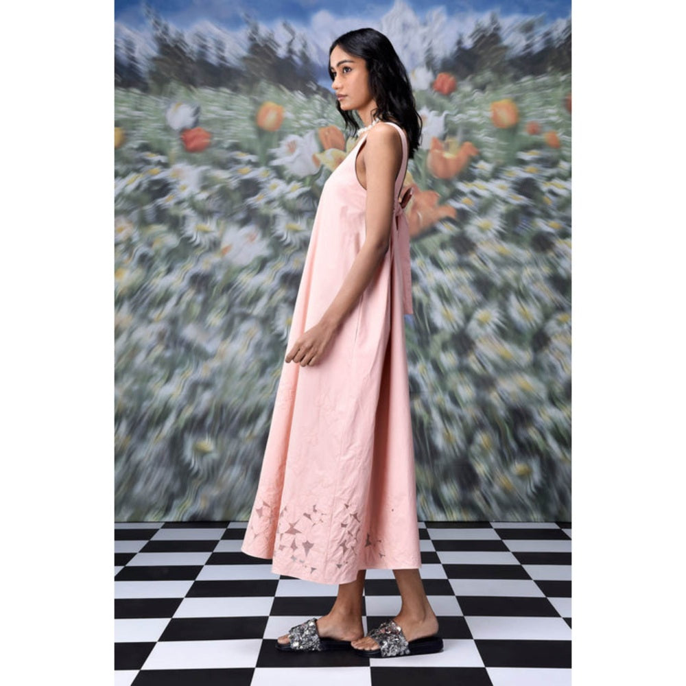 Genes Lecoanet Hemant Playing Card Maxi A-Line Dress- Beige Rosie