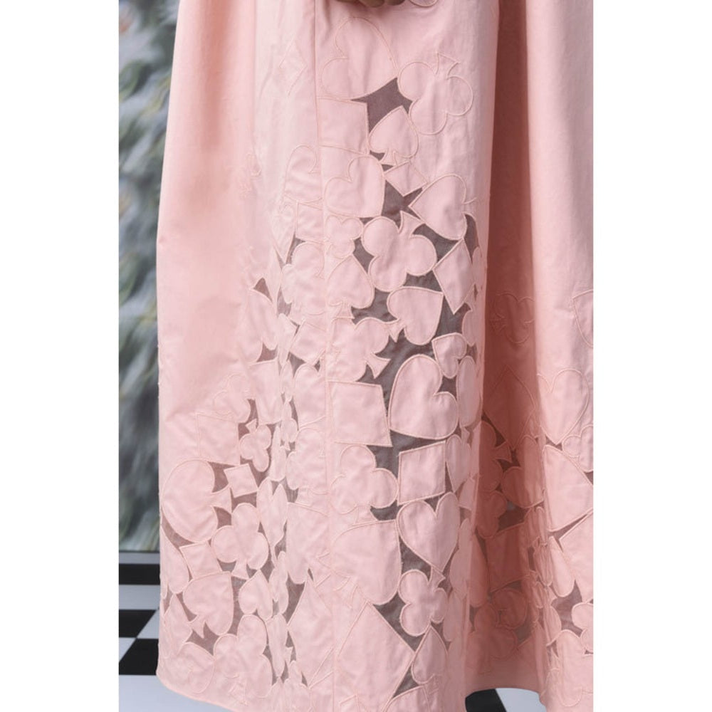 Genes Lecoanet Hemant Playing Card Maxi A-Line Dress- Beige Rosie